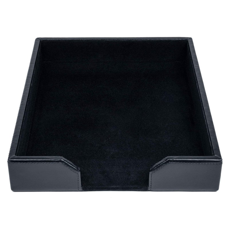 Dacasso Bonded Leather Desktop Tray Luxury Letter Holder & Paper Organizer for Desk, 13.5in x 10.5in x 2.13in, Black - Image 3